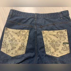 South Pole Blue Jeans Vintage Size 42 Tan Pockets